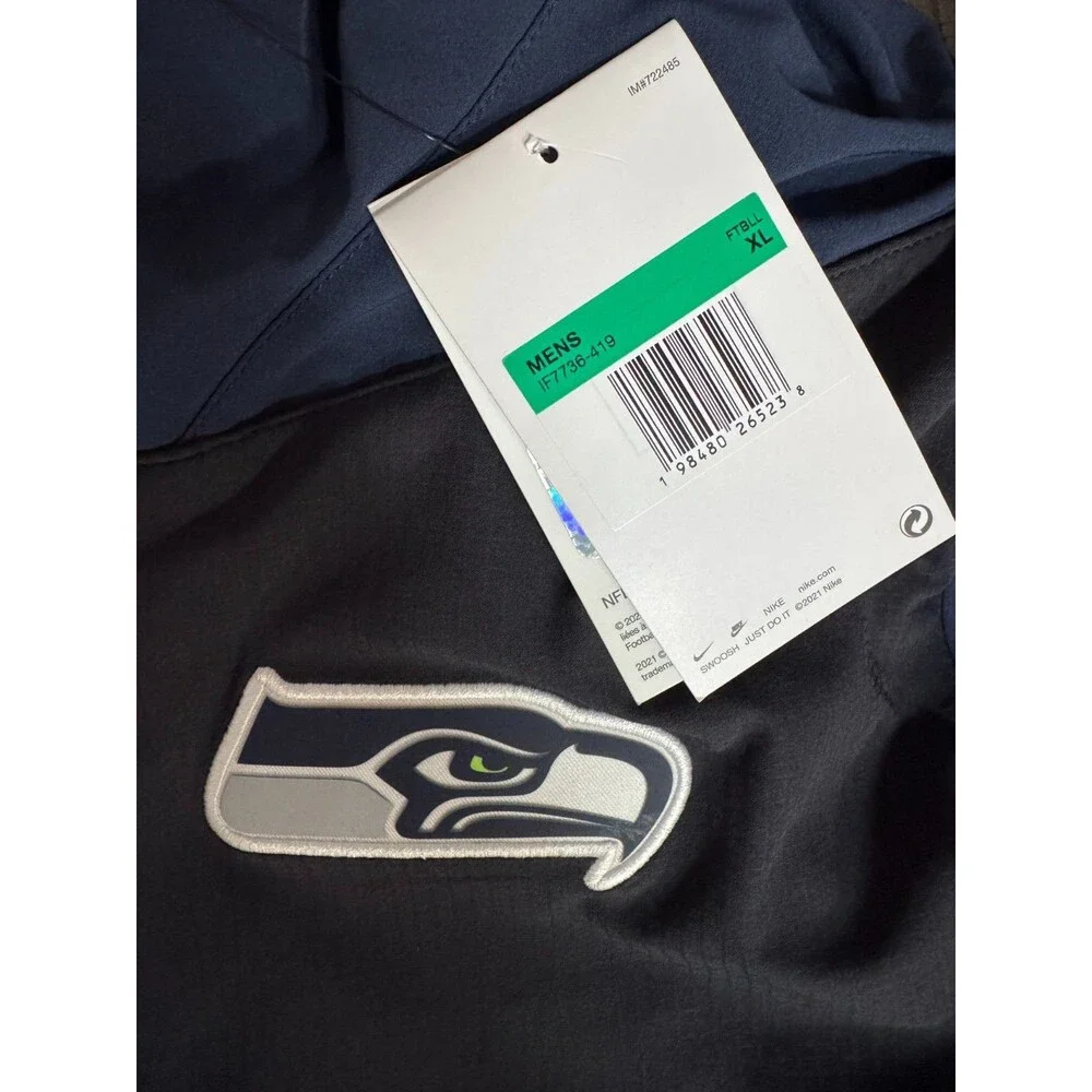 Men's XL Nike NFL Seattle Seahawks Team Issued PE Pregame 1/2 Zip Anorak Jacket